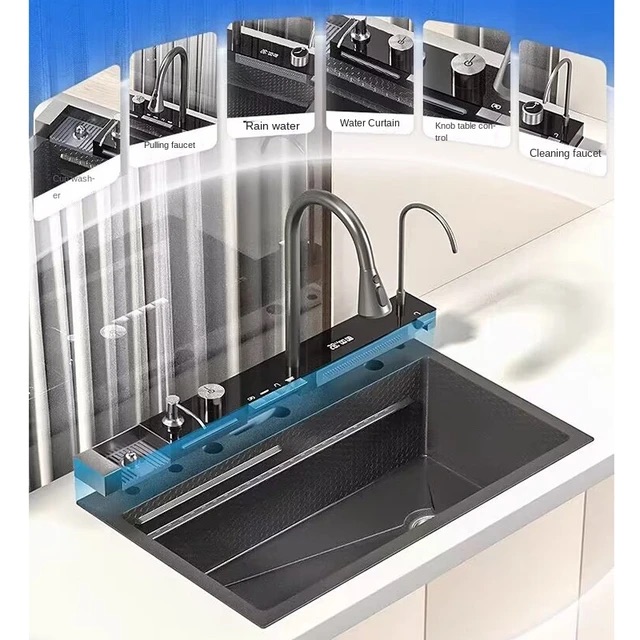 سینک ظرفشویی آبشاری پنج کلید