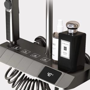 علم دوش پیانویی مانیتور دار مشکی Haisheng