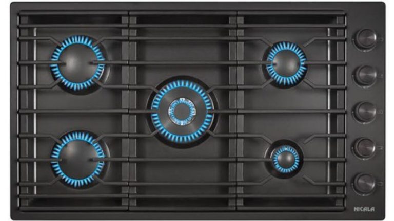 گاز صفحه ای فلش مونت لعابی مشکی نیک کالا مدل EGH-104