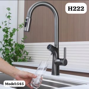 شیر ظرفشویی شاوری دو منظوره با طراحی 3 مدل پاشش اب و قابلیت سرد و گرم حالته 360 درجه مدل 545 - کروم براق