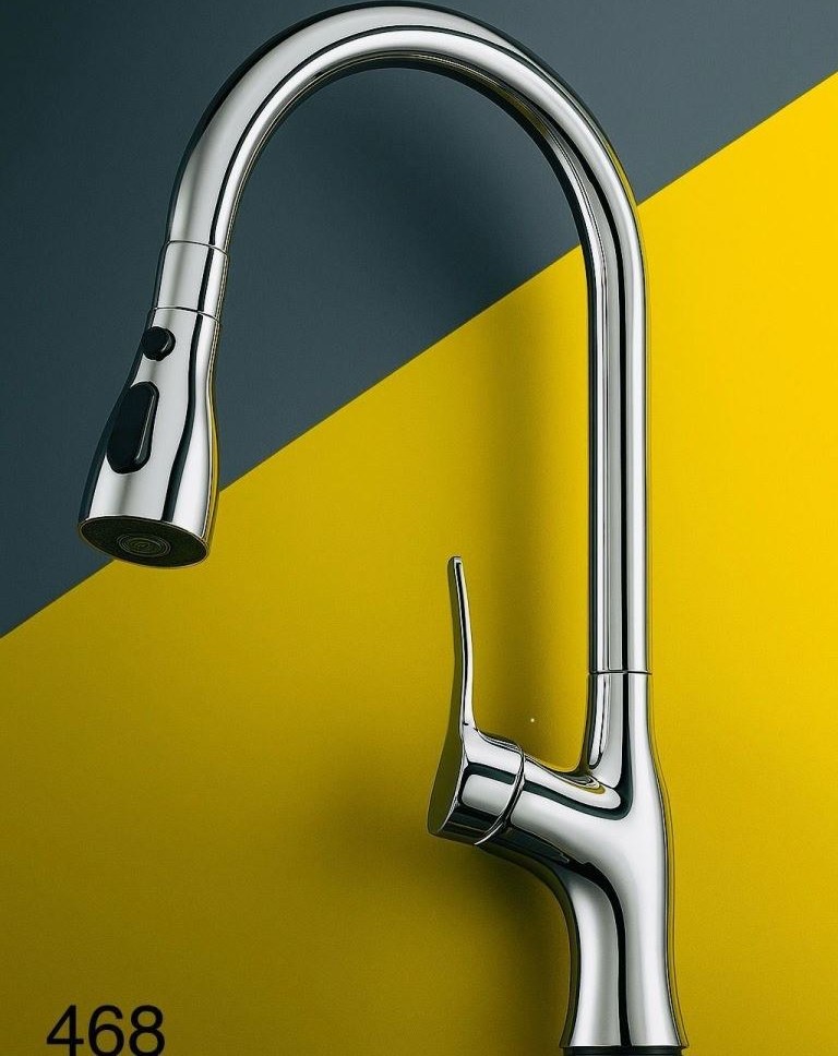 شیر ظرفشویی شاوری سه حالته کروم مات (شلنگ دار)