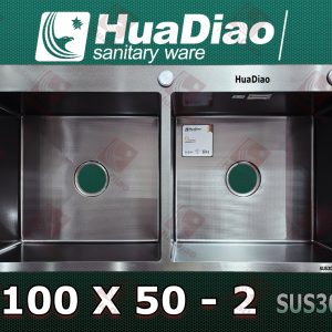 سینک ظرفشویی برند Huadiao رنگ دودی  دولگنه 100CM