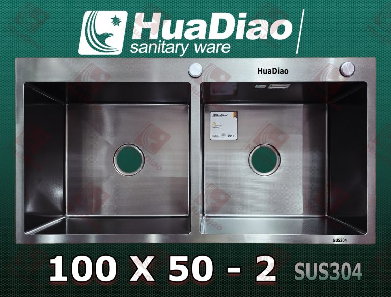 سینک ظرفشویی برند Huadiao رنگ دودی دولگنه 100CM